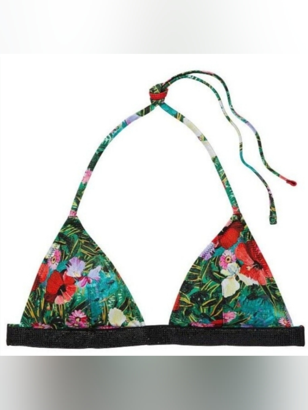 M XL VS Swim Shine Strap Triangle Bikini Top Tropical Island Getaway